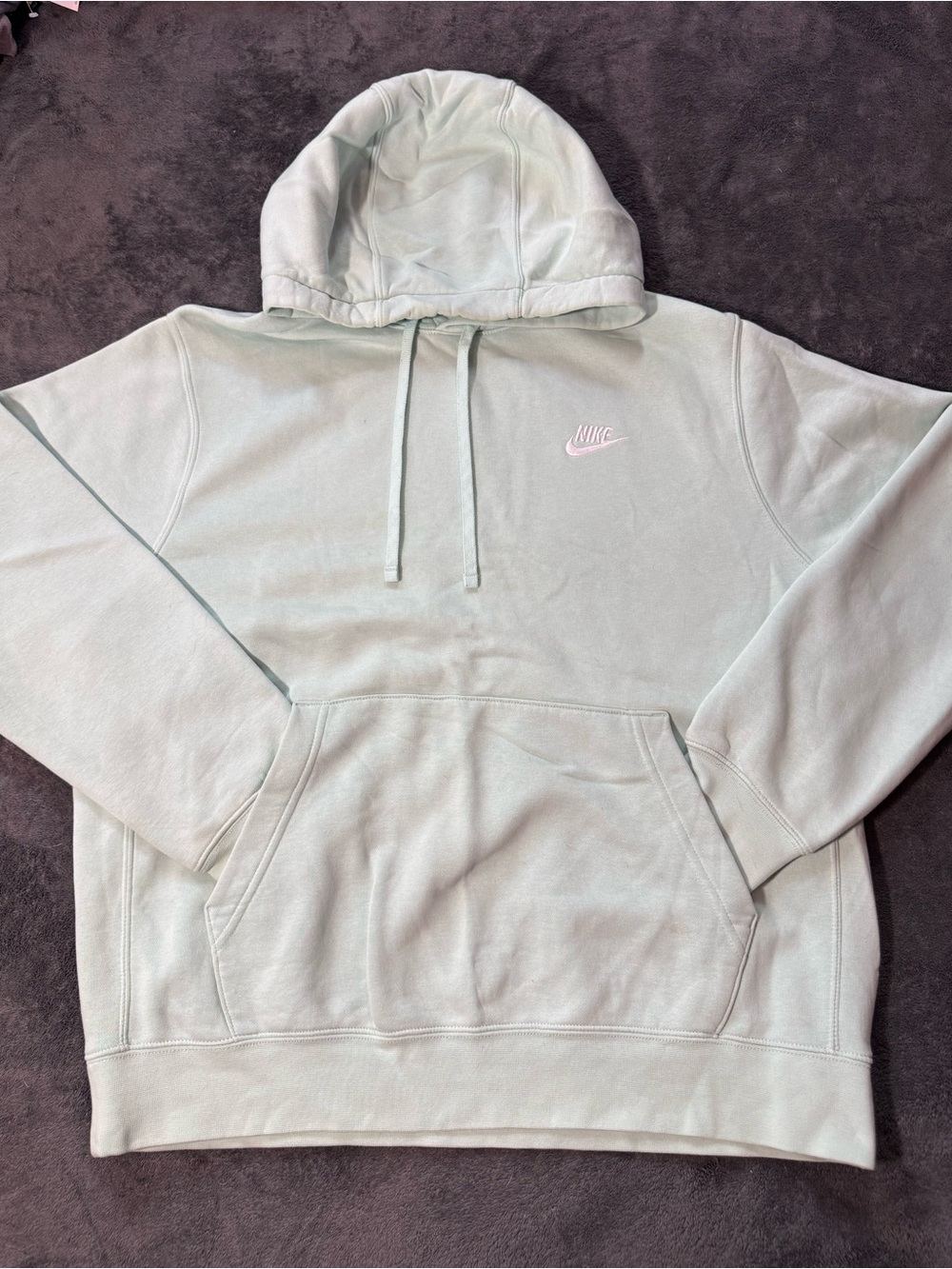 Nike Mint Green Pullover Hoodie with Embroidered Swoosh